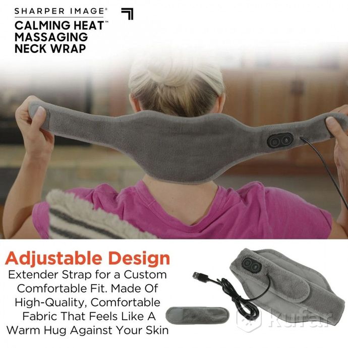 фото массажер-грелка для шеи / массажный шарф calm massaging neck wrap  (3 режима интенсивности, 3 режима 4