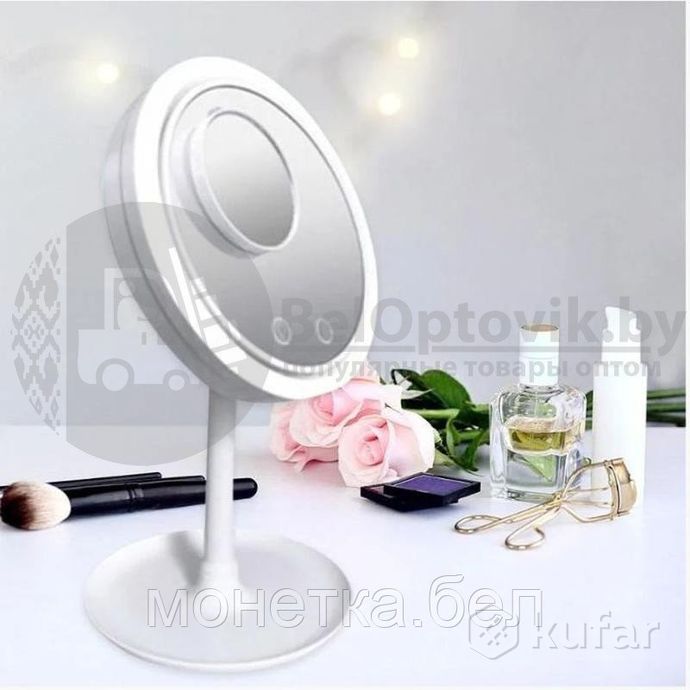 фото зеркало с подсветкой led fan mirror вентилятором/мини зеркалом 5-ти кратным увеличением (хлопай ресн 8