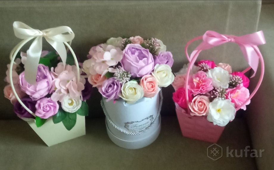 фото букеты из мыльных роз, пионов и др цветов  0