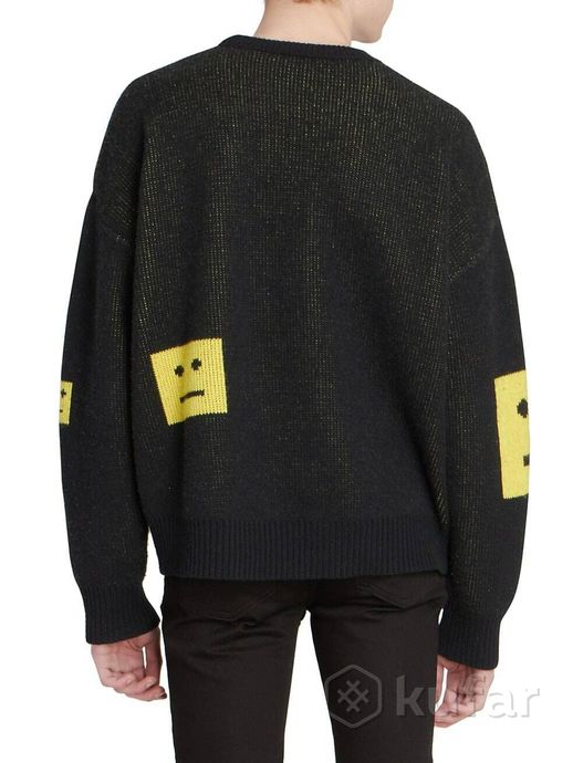 фото  свитер acne studios animation pop face crewneck sweater black yellow 3