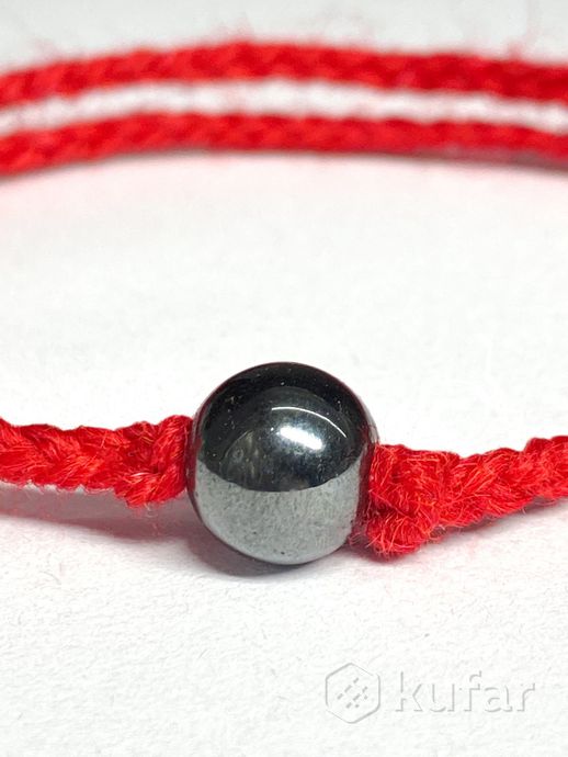 фото гематит-натуральный камень бусы,браслет,чокер ,серьги,оберег от сглаза красная нить с камнем 8