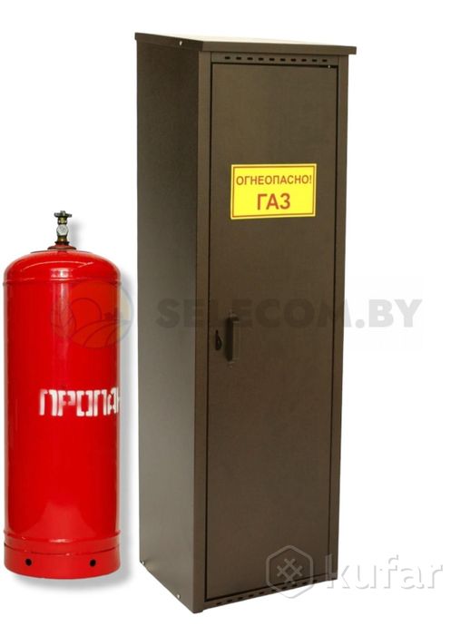 фото шкаф для газовых баллонов (античный, красный, серый 1*50 л.) высота 1,4 м. 2
