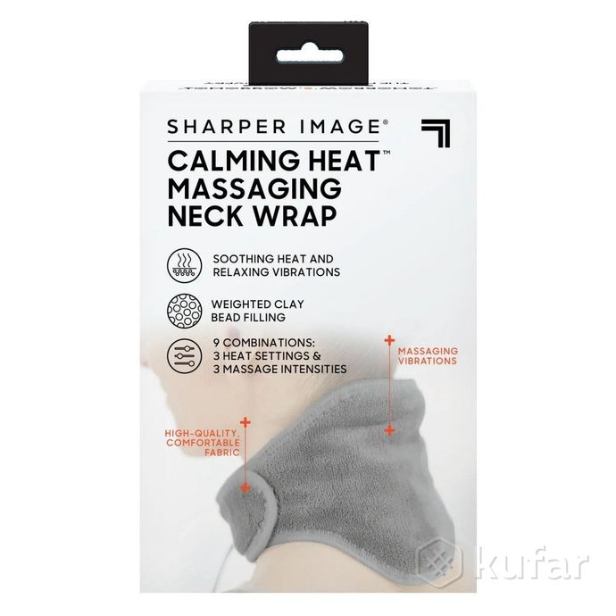 фото массажер-грелка для шеи / массажный шарф calm massaging neck wrap  (3 режима интенсивности, 3 режима 5