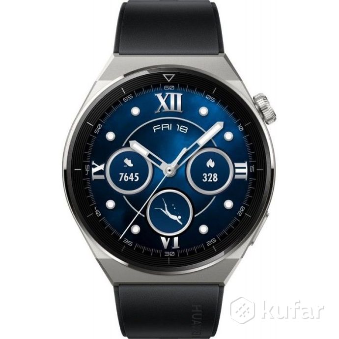 фото умные часы huawei watch gt 3 pro titanium 46 мм (серый/черный) 1