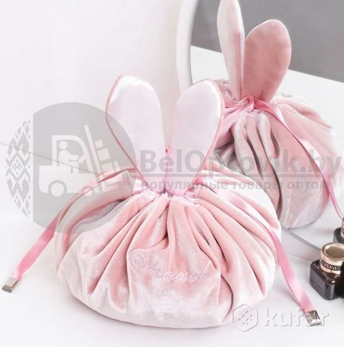фото мешок косметичка beautiful бархатный подарочный с ушками / косметика / сувениры / украшения розовый 8