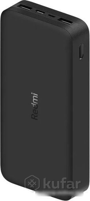 фото портативное зарядное устройство xiaomi redmi power bank 20000mah (черный) 0