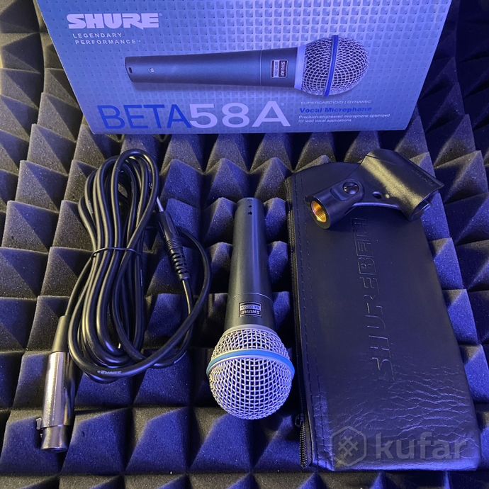 фото вокальный микрофон shure beta 58a + кабель 3 метра (полный комплект) 0