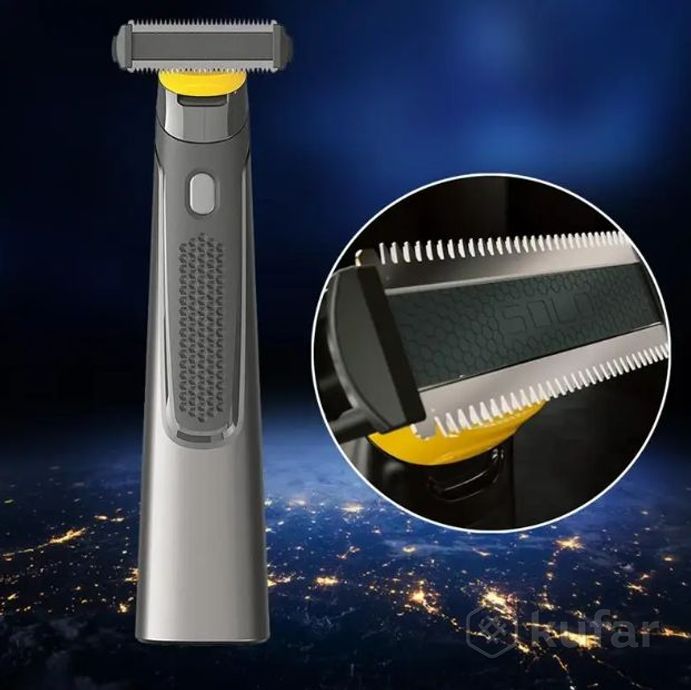 фото портативный микро триммер для ухода за бородой и усами micro trimmer (3 насадки) 6