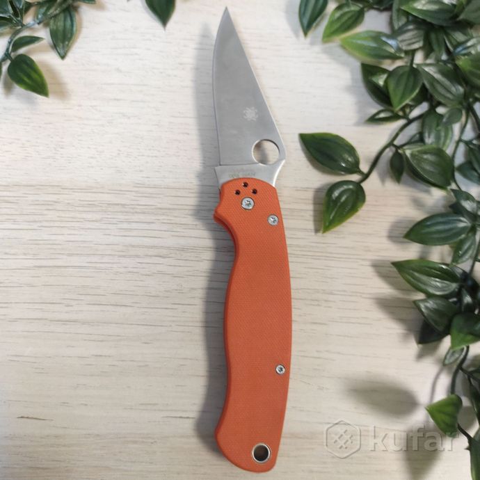 фото складной нож spyderco military cpm s30v, оранжевый 0