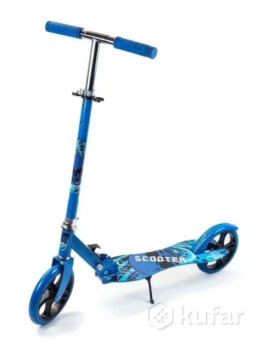 фото самокат двухколесный складной для детей от 5 до 16 лет scooter xl 200 синий и розовый 2