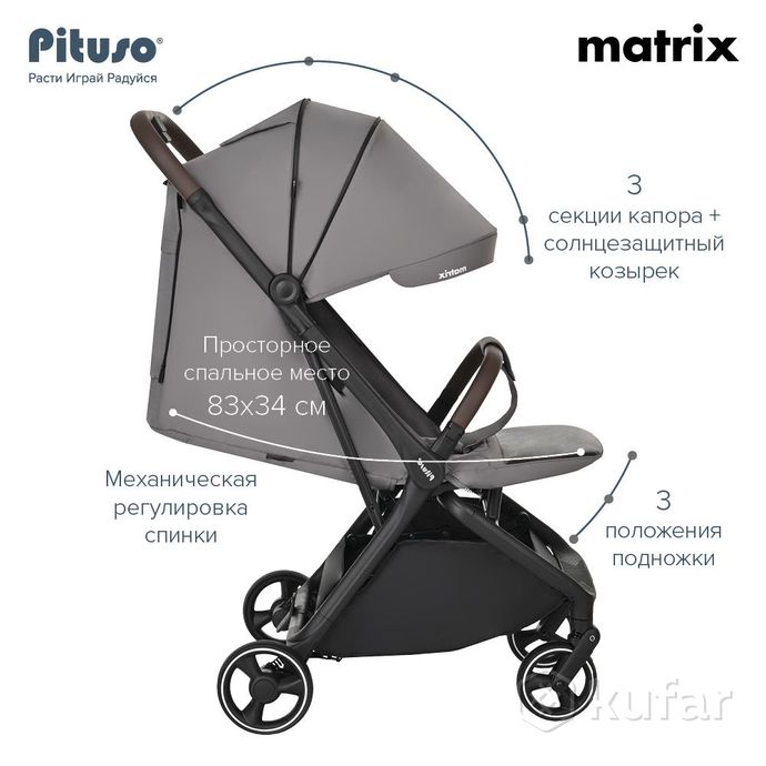фото новые детская прогулочная коляска pituso matrix + доставка 13