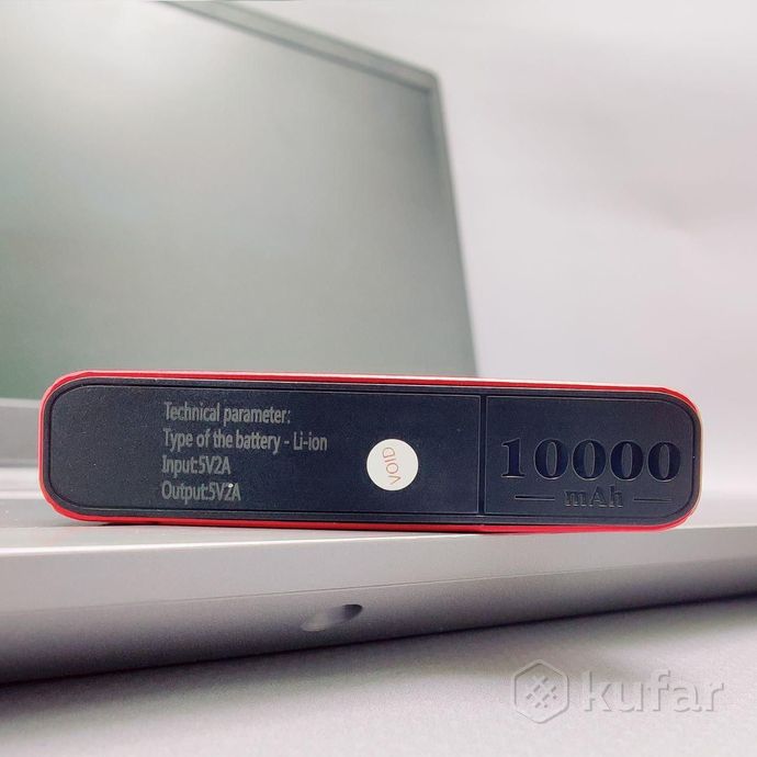 фото портативное зарядное устройство power bank 10000 mah / micro, type c, 2 usb-выхода, красный 6