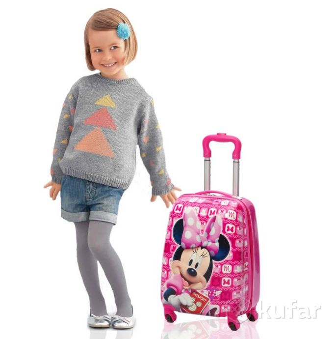 фото детский пластиковый чемодан minnie mouse минни мау 3
