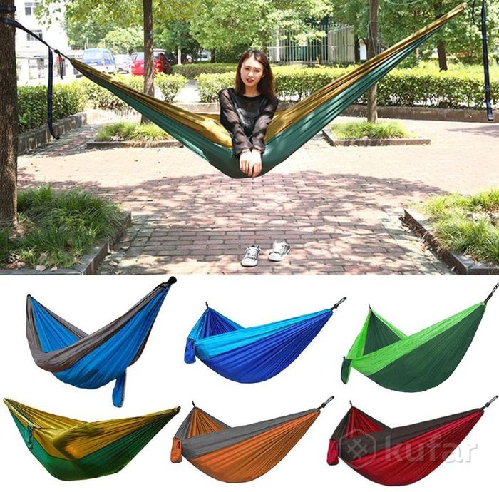 фото гамак подвесной двухместный hammock swing ультралёгкий и сверхпрочный (крепления в комплекте) 270х14 5