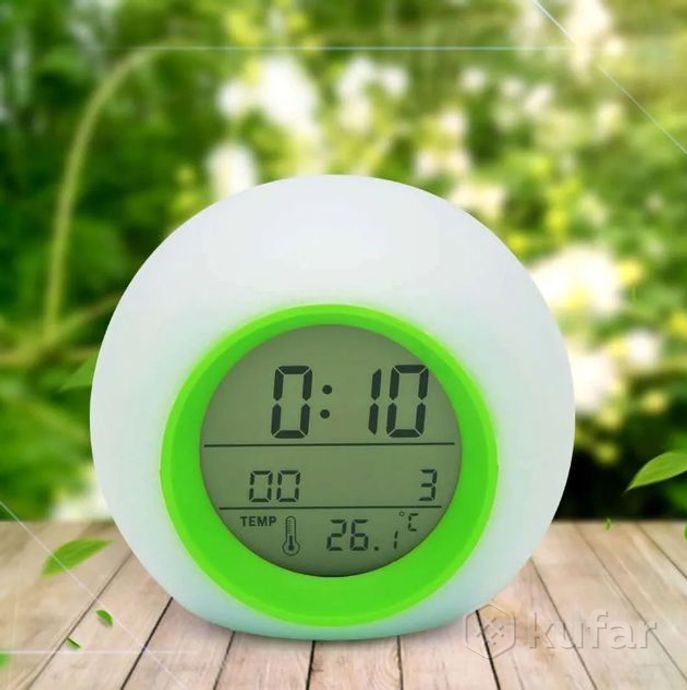 фото часы - будильник с подсветкой color changeglowing led (время, календарь, будильник, термометр) зелен 1