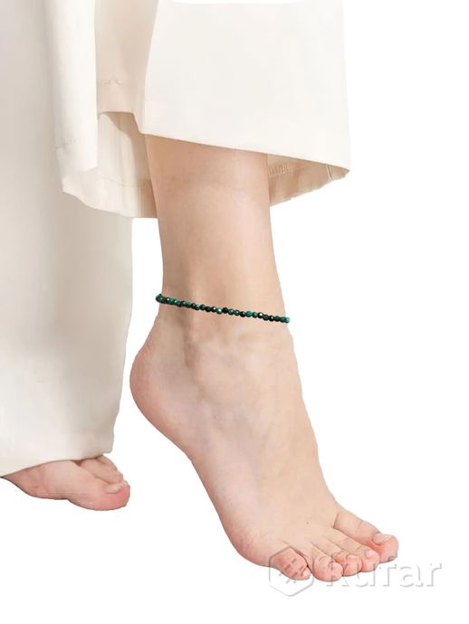 фото малахит-(натуральный камень) ожерелье-чокер браслет на руку и на ногу и кольцо 4