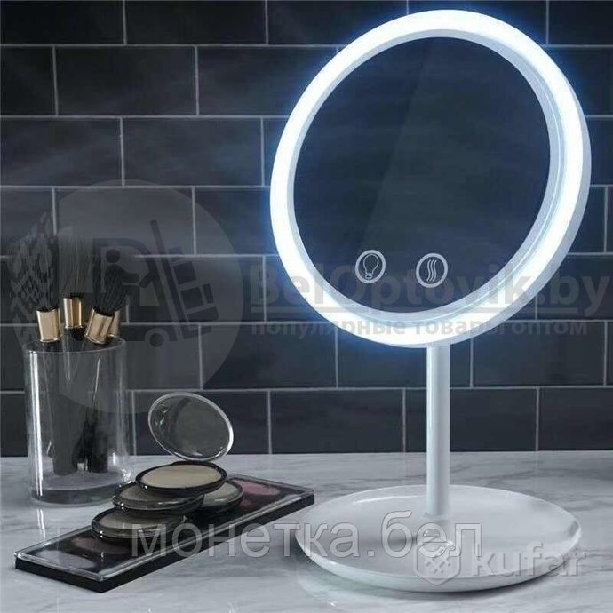 фото зеркало с подсветкой led fan mirror вентилятором/мини зеркалом 5-ти кратным увеличением (хлопай ресн 3