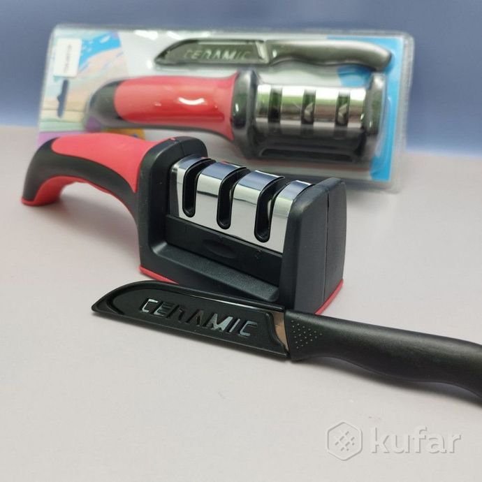 фото точилка для ножей с 3-х этапной системой заточки sharpener / нож в подарок / станок - ножеточка 6