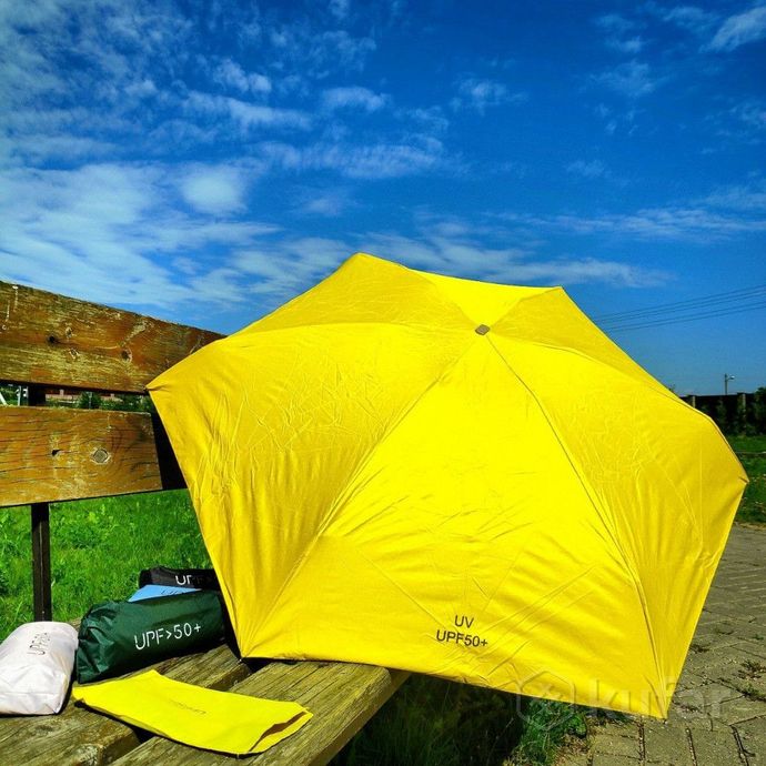 фото мини - зонт карманный полуавтомат, 2 сложения, купол 95 см, 6 спиц, upf 50 / защита от солнца и дожд 5
