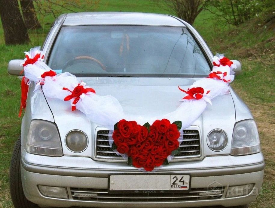 фото свадебные украшения на машину  2