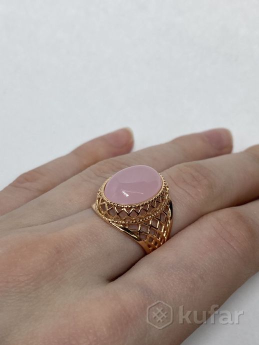 фото перстень розовый кварц (натуральный камень) скидка 50 % 0