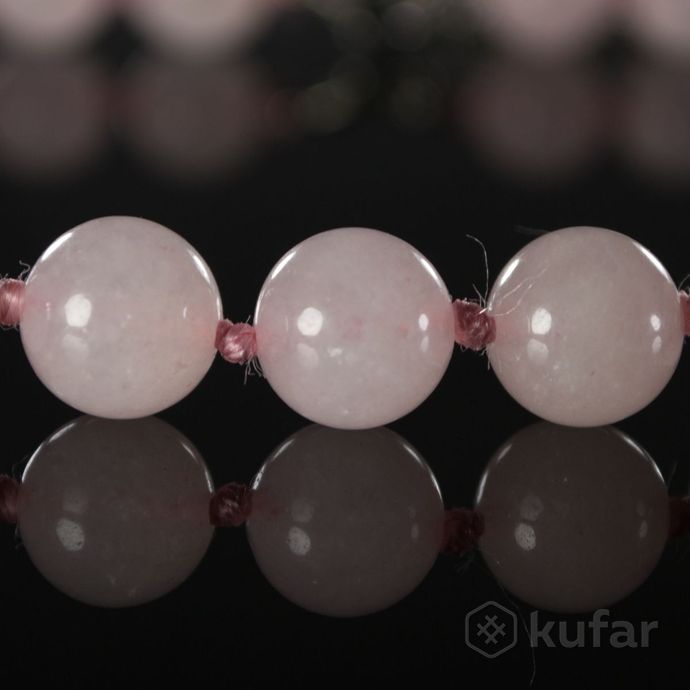 фото розовый кварц-натуральный камень бусы браслет кулон чокер серьги оберег красная нить с камнем 0