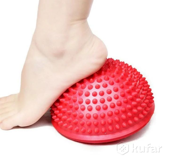 фото шар массажный балансировочный 16 см. / подушка ортопедическая для детей и взрослых, красная 4