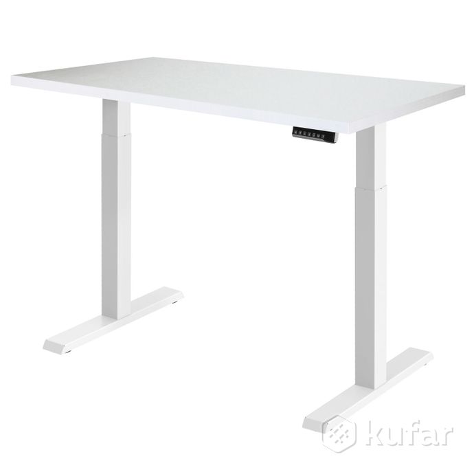 фото стол с регулируемой высотой electric desk compact white 136*80*3,6 0