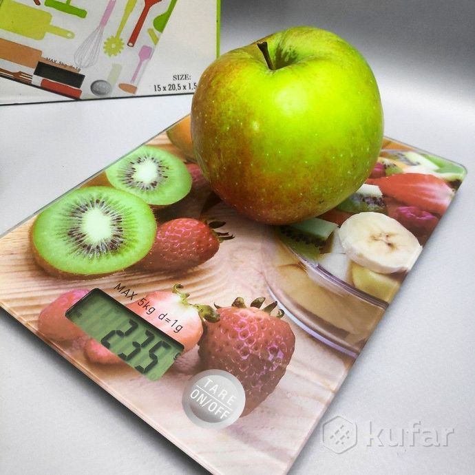 фото электронные кухонные весы digital kitchen scale, 15.00х20.00 см,  до 5 кг фрукты 5