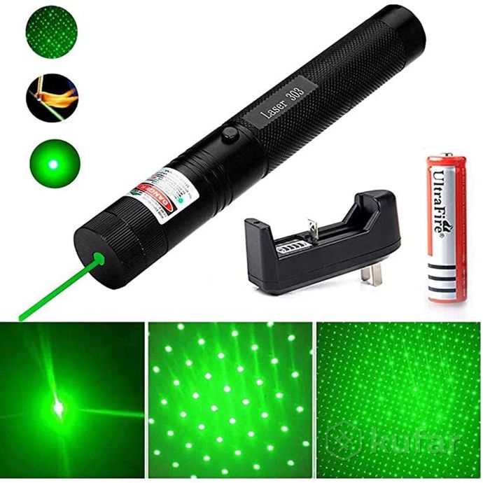 фото лазерная указка лазер green laser pointer 303 с ключом черный корпус 0