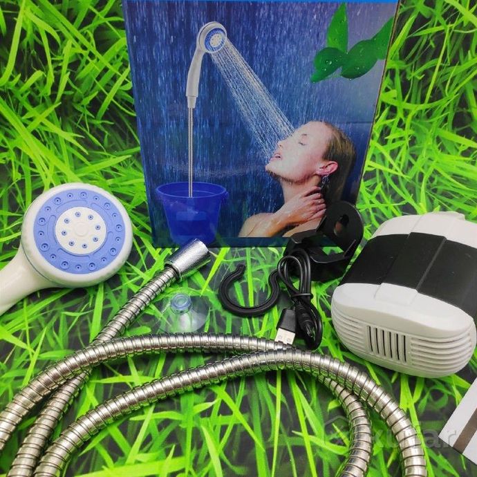 фото походный переносной душ portable outdoor shower с акуммулятором и зарядкой от usb 5