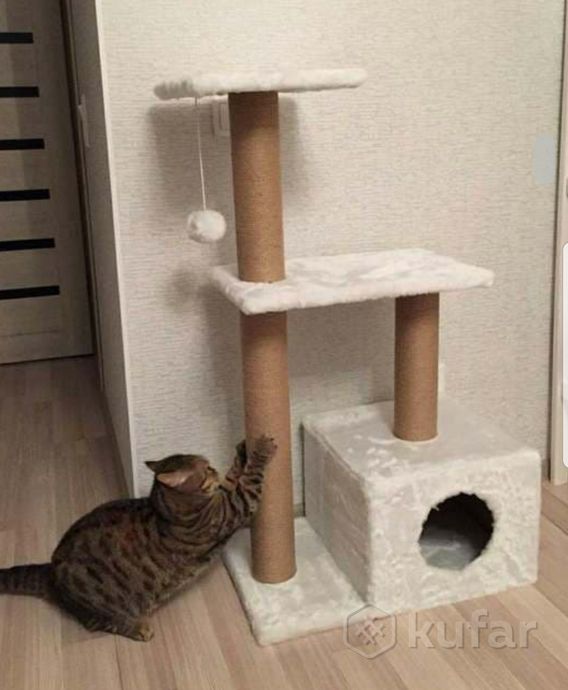 фото дом для кошек с когтеточкой 3 уровня  0
