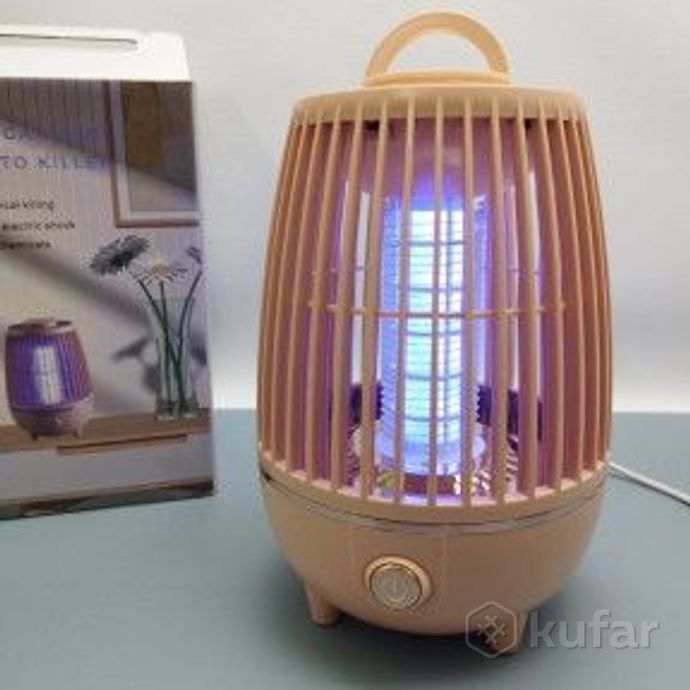 фото антимоскитная лампа-ловушка для комаров и насекомых led photocatalyst mosquito killer usb персиковый 0