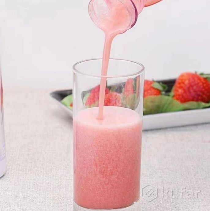 фото портативный ручной бутылка-блендер для смузи mini juiceа-578, 420 ml  розовый 9
