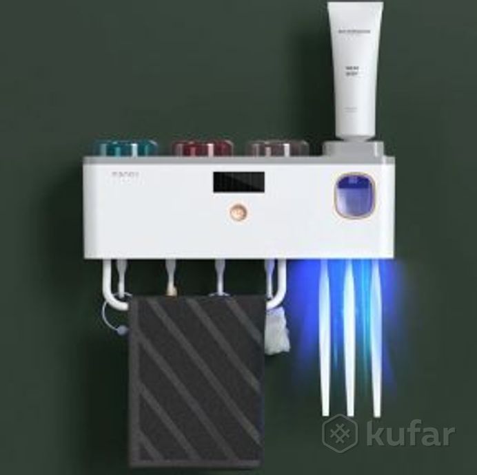 фото держатель для зубной пасты и щеток, стерилизация уф и дезинфекция smart sterilization / органайзер в 0