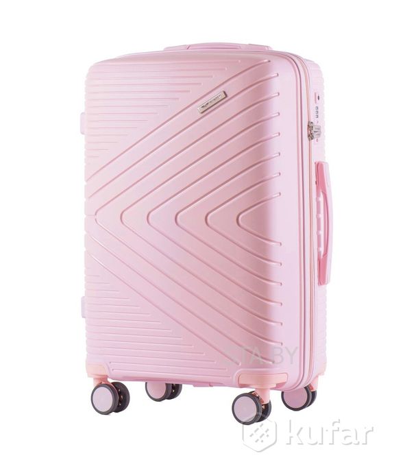 фото пластиковый чемодан wings на колесах полипропилен цвета, размеры 2