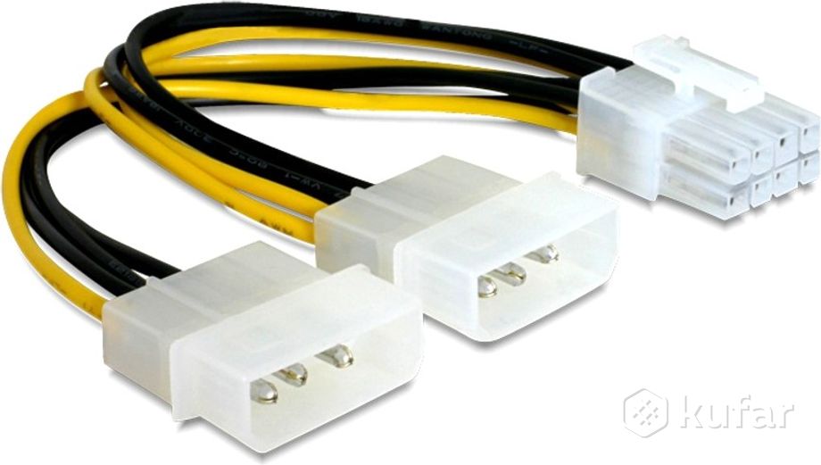 фото кабель питания для видеокарт 2 molex - 8 pin, molex/sata - 8 pin 0