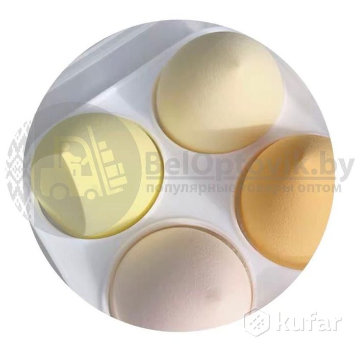 фото набор спонжей для макияжа (4 штуки в пластиковом боксе) желтые оттенки 4