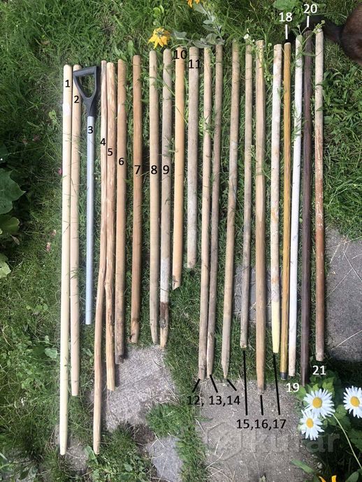 фото садовый инвентарь вилы, тяпка, черенки деревянные 4