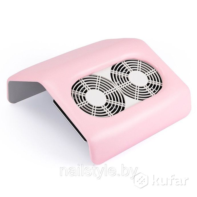 фото пылесос для маникюра настольный double strong fans 858-3 46w (розовый)  0