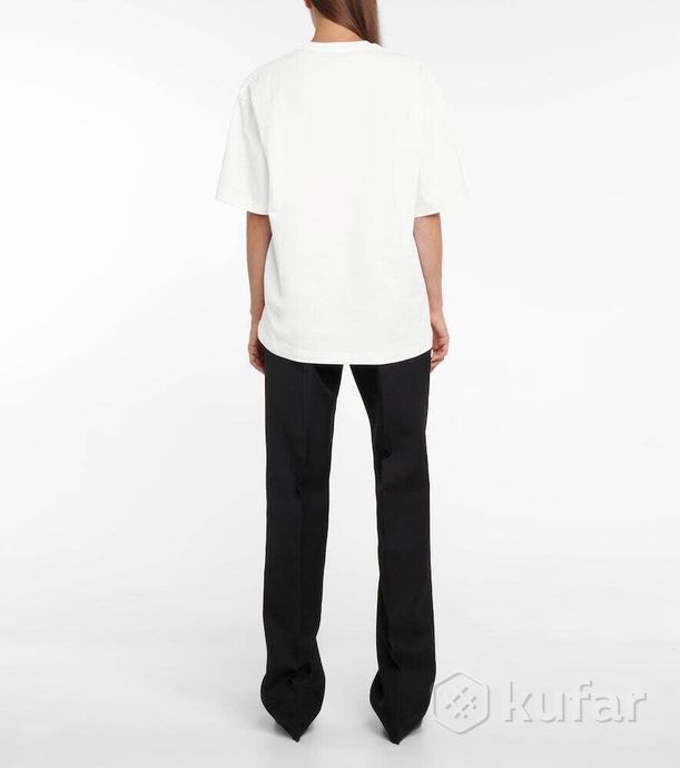 фото футболка acne studios face stretch-cotton t-shirt white 3