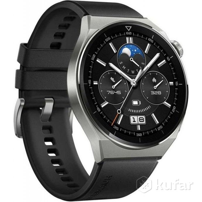 фото умные часы huawei watch gt 3 pro titanium 46 мм (серый/черный) 2