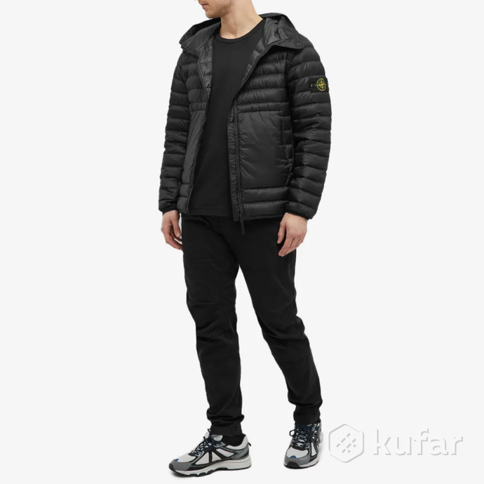 фото пуховик hooded lightweight down jacket black 1