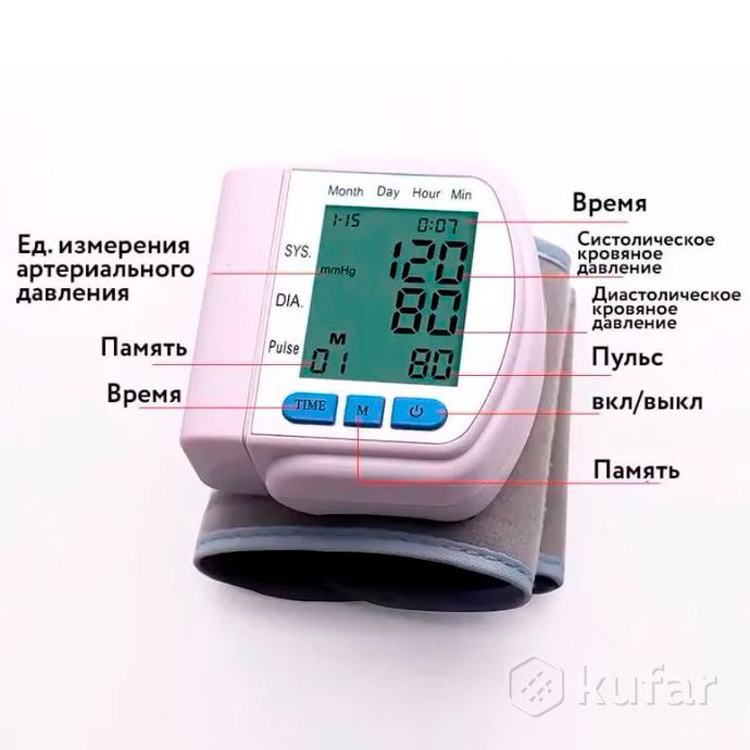 фото электронный тонометр на запястье blood pressure monitor ck-102s 1