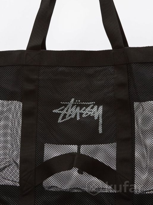 фото сумка stussy mesh beach tote bag black 5