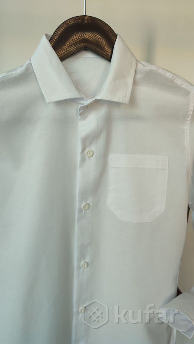 фото рубашка школьная белая на пуговицах на кнопках 1