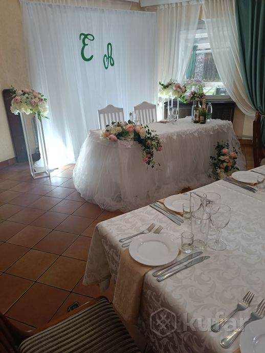 фото оформление свадебного зала выездная регистрация цвет пудра и белый  10