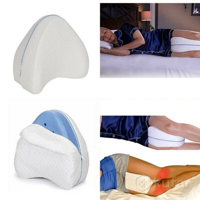 фото анатомическая пенная подушка для ног и коленей с эффектом памяти conour leg pillow / ортопедическая  9