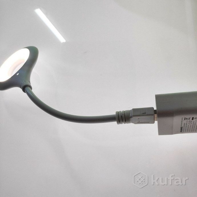 фото портативный светодиодный usb светильник на гибком шнуре 29 см. / гибкая лампа белый 9