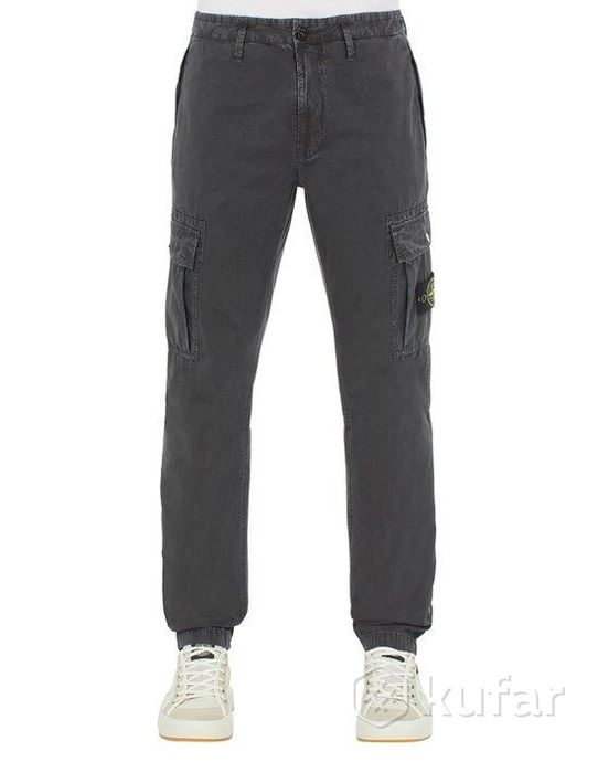 фото брюки  303wa brushed cotton cargo garment dyed 'old' effect grey 0
